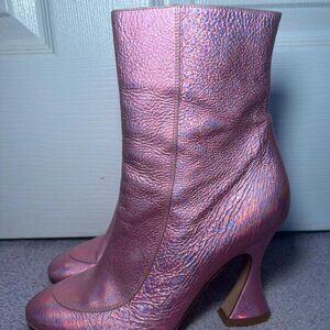 Sies Marjan Pink Iridescent Boots - Size 6/EU size 37